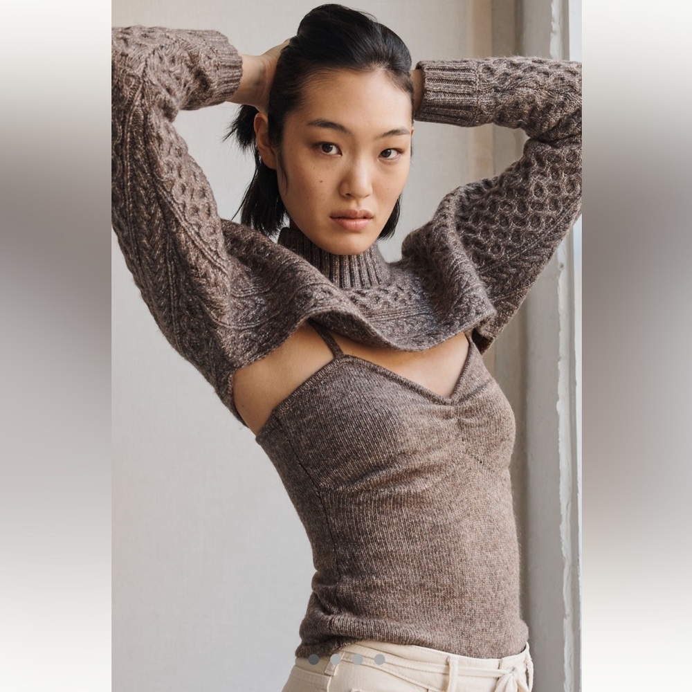 NWOT ASTR The Label Cable Knit Shrug Set